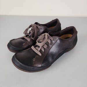 Clarks Shoes Women 10 Brown Leather Artisan Felicia Alice Oxford Lace Up Sneaker